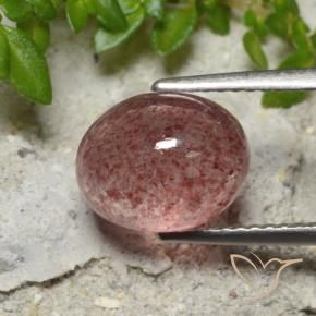Quarzo fragola Rosa rosa naturale da 3.50 ct, Ovale, Traslucido