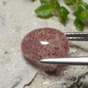 Quarzo fragola Rosa medio-chiaro naturale da 3.36 ct, Ovale, Traslucido