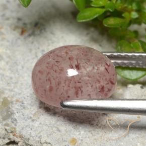 Quarzo fragola Rosa medio naturale da 3.66 ct, Ovale, Traslucido