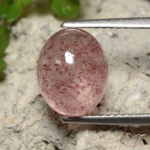 3.71ct Naturale Rosa medio Quarzo Fragola, Ovale, Traslucido
