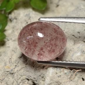 Quarzo fragola Rosa medio naturale da 3.71 ct, Ovale, Traslucido