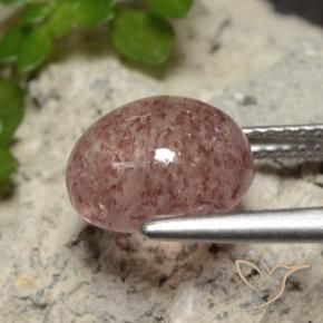 Quarzo fragola Rosa medio naturale da 3.71 ct, Ovale, Traslucido
