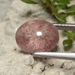 Quarzo Fragola Rosa chiaro naturale da 3.93 ct, Ovale, Traslucido