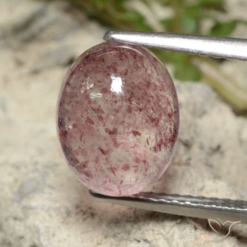 4.09ct Naturale Rosa chiaro gomma da masticare Quarzo Fragola, Ovale, Traslucido