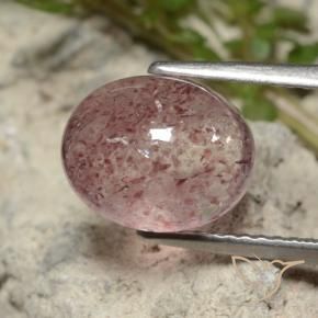 Quarzo fragola Rosa chiaro gomma da masticare naturale da 4.09 ct, Ovale, Traslucido