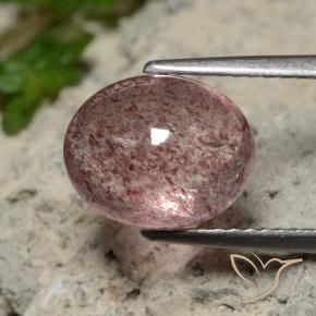 Quarzo fragola Rosa rosa naturale da 3.36 ct, Ovale, Traslucido