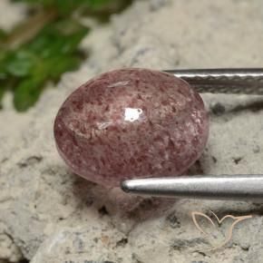 Quarzo fragola Rosa rosa naturale da 3.36 ct, Ovale, Traslucido