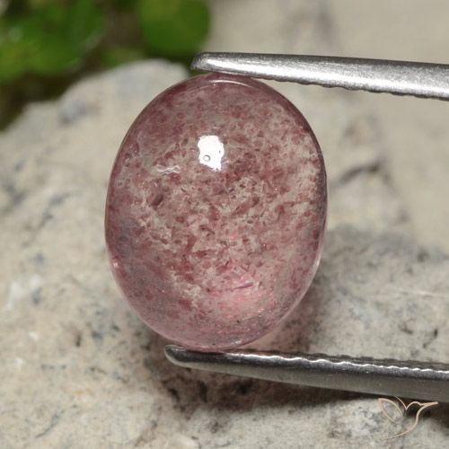 3.20ct Naturale Rosa rosa Quarzo Fragola, Ovale, Traslucido