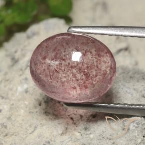 Quarzo Fragola Rosa rosa naturale da 3.20 ct, Ovale, Traslucido
