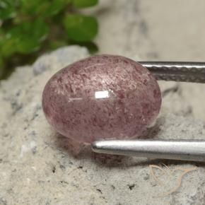 Quarzo Fragola Rosa rosa naturale da 3.20 ct, Ovale, Traslucido