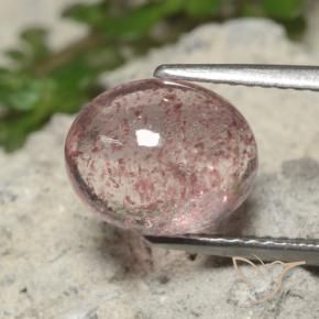 Quarzo fragola Rosa Bubblegum profondo naturale da 2.94 ct, Ovale, Traslucido