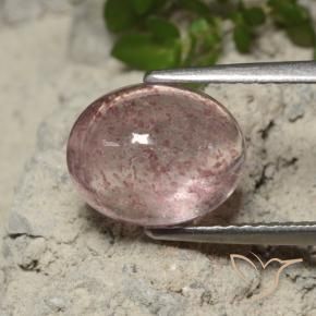 Quarzo Fragola Rosa chiaro naturale da 3.34 ct, Ovale, Traslucido