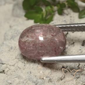 Quarzo Fragola Rosa chiaro naturale da 3.34 ct, Ovale, Traslucido