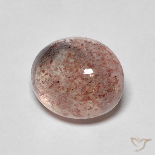 Quarzo fragola Rosa chiaro naturale da 4.37 ct, Ovale, Traslucido