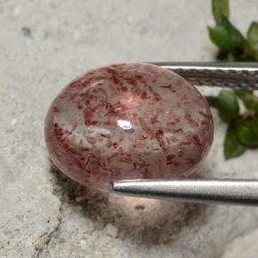 Quarzo fragola arancione rosato naturale da 4,36 ct, taglio ovale, traslucido