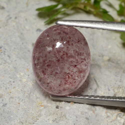 4.52ct Naturale Rosa profondo palissandro Quarzo Fragola, Ovale, Traslucido