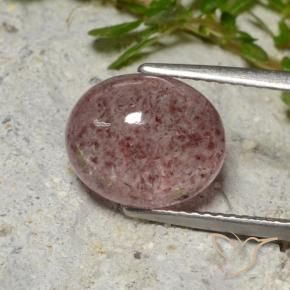 Quarzo fragola Rosa profondo palissandro naturale da 4.52 ct, Ovale, Traslucido