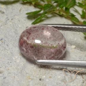 Quarzo fragola Rosa medio naturale da 4.09 ct, Ovale, Traslucido