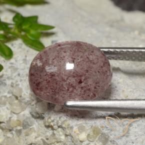 Quarzo fragola Rosa medio naturale da 4.64 ct, Ovale, Traslucido