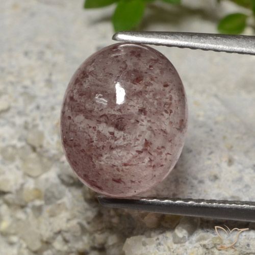 5.07ct Naturale Rosa scuro Quarzo Fragola, Ovale, Traslucido