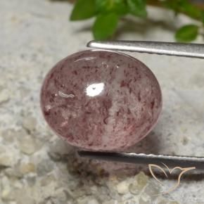 Quarzo fragola Rosa scuro naturale da 5.07 ct, Ovale, Traslucido