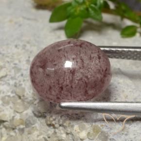 Quarzo fragola Rosa scuro naturale da 5.07 ct, Ovale, Traslucido
