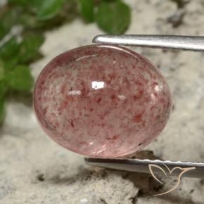 Quarzo fragola Rosa medio naturale da 4.68 ct, Taglio ovale, Traslucido