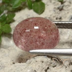 Quarzo fragola Rosa medio naturale da 4.68 ct, Taglio ovale, Traslucido