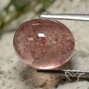 Quarzo fragola Rosa rosa naturale da 5.34 ct, Ovale, Traslucido