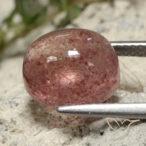 Quarzo fragola Rosa rosa naturale da 5.34 ct, Ovale, Traslucido