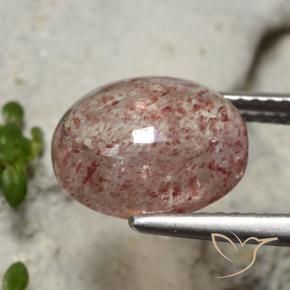 Quarzo fragola Rosa medio naturale da 4.25 ct, Ovale, Traslucido