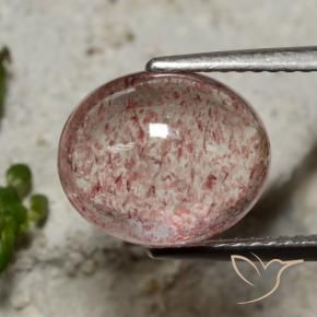 Quarzo fragola Rosa medio naturale da 4.57 ct, Ovale, Traslucido