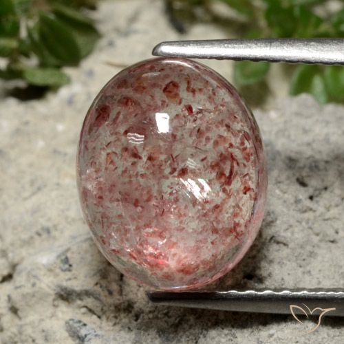 4.31ct Naturale Rosa intenso rosa Quarzo Fragola, Ovale, Traslucido