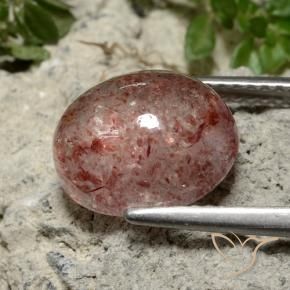 Quarzo fragola Rosa intenso rosa naturale da 4.31 ct, Ovale, Traslucido