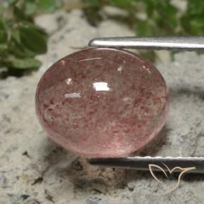 Quarzo fragola Rosa rosa naturale da 4.18 ct, Ovale, Traslucido