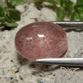 Quarzo fragola Rosa rosa naturale da 4.18 ct, Ovale, Traslucido