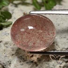 Quarzo fragola Rosa medio naturale da 5.04 ct, Ovale, Traslucido