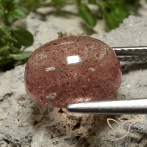 Quarzo fragola Rosa medio naturale da 5.04 ct, Ovale, Traslucido