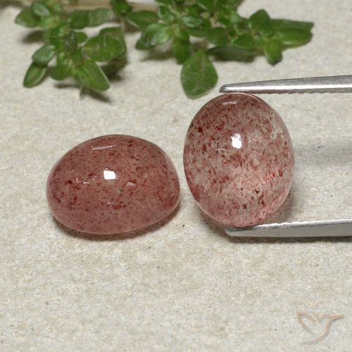 10.07ctw Naturale rosa lampone Quarzo Fragola, Ovale, Traslucido