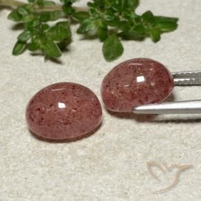 Gemme di Quarzo fragola rosa lampone naturale da 10.07 ct, Ovale, Traslucido