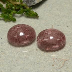 Gemme di Quarzo fragola Rosa medio naturale da 6.52 ct, Ovale, Traslucido