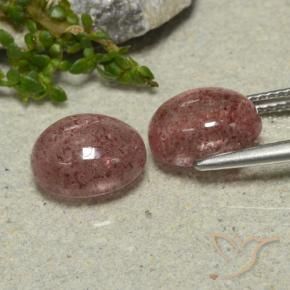 Gemme di Quarzo fragola Rosa medio naturale da 6.52 ct, Ovale, Traslucido