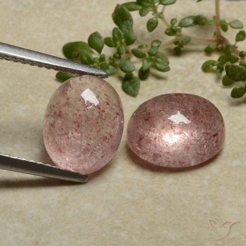 7.40ctw Naturale Rosa medio Quarzo Fragola, Ovale, Traslucido