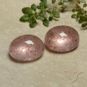 Gemme di Quarzo fragola Rosa medio naturale da 7.40 ct, Ovale, Traslucido