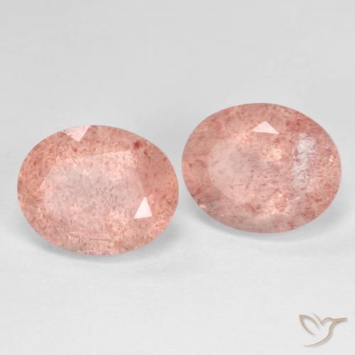 Gemme di Quarzo Fragola rosa fenicottero naturale da 7.62 ct, Ovale, Trasparente