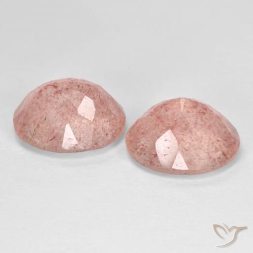 Gemme di Quarzo Fragola rosa fenicottero naturale da 7.62 ct, Ovale, Trasparente