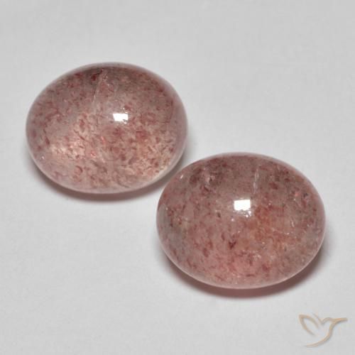 7.31ctw Naturale Rosa scuro Quarzo Fragola, Ovale, Traslucido