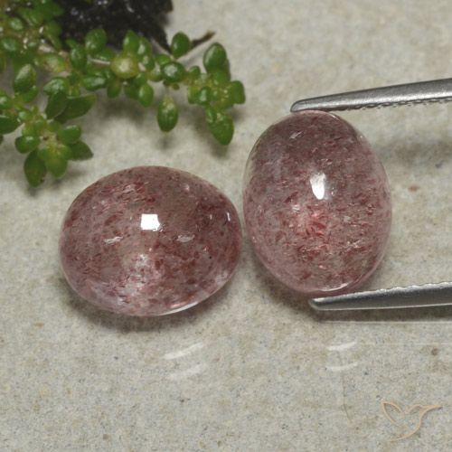 8.31ctw Naturale Rosa scuro Quarzo Fragola, Ovale, Traslucido