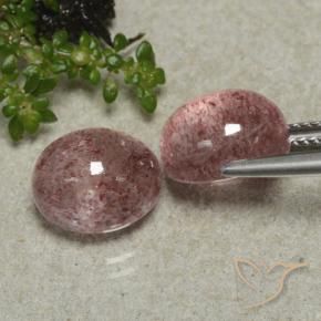 Gemme di Quarzo fragola Rosa scuro naturale da 8.31 ct, Ovale, Traslucido