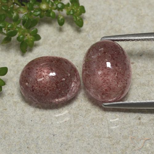 7.72ctw Naturale Rosa scuro Quarzo Fragola, Ovale, Traslucido